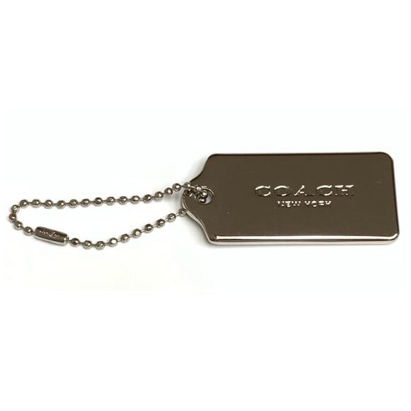 NEW AUTH. Coach Chrome Tone Signature COACH Logo Bag Charm/ Key Chain/ Hang Tag - Picture 4 of 6